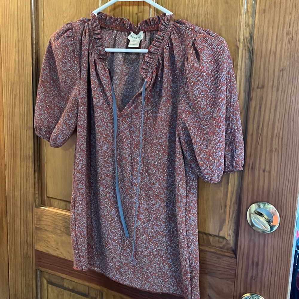 Monteau Cranberry Short Sleeve Top
